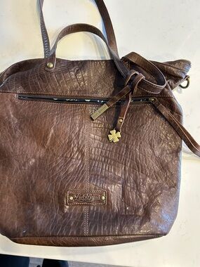Lucky brand Leather Tote with Brass Charm